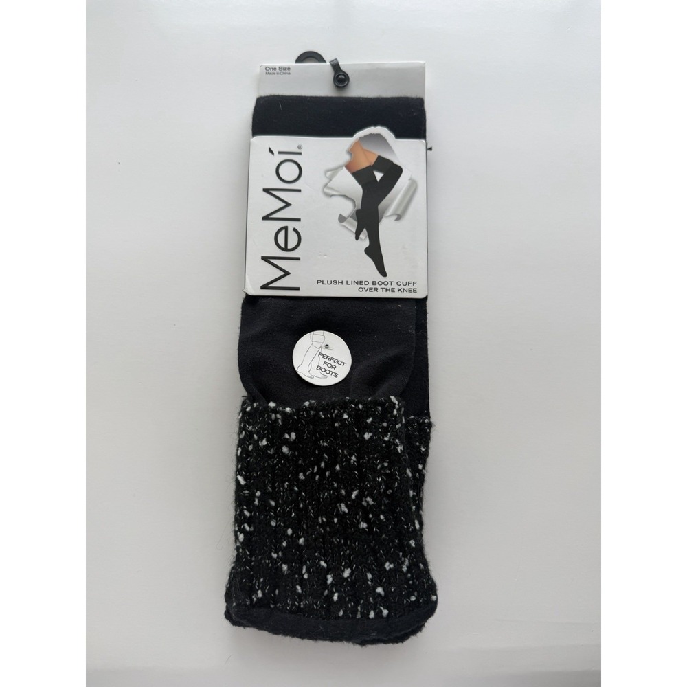 MeMoi Plush Lined Boot Cuff Over The Knee Women's Socks Black One Size